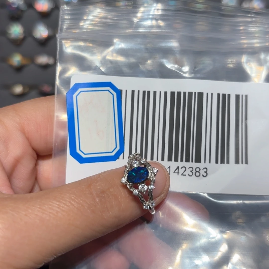 欧泊戒指银S925镶嵌H****L