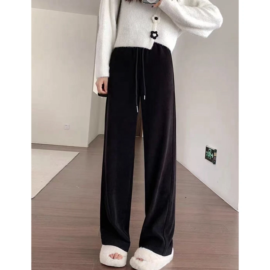妮妮家0732秋冬新款垂感灯休闲百搭巨好看加绒直筒裤！！