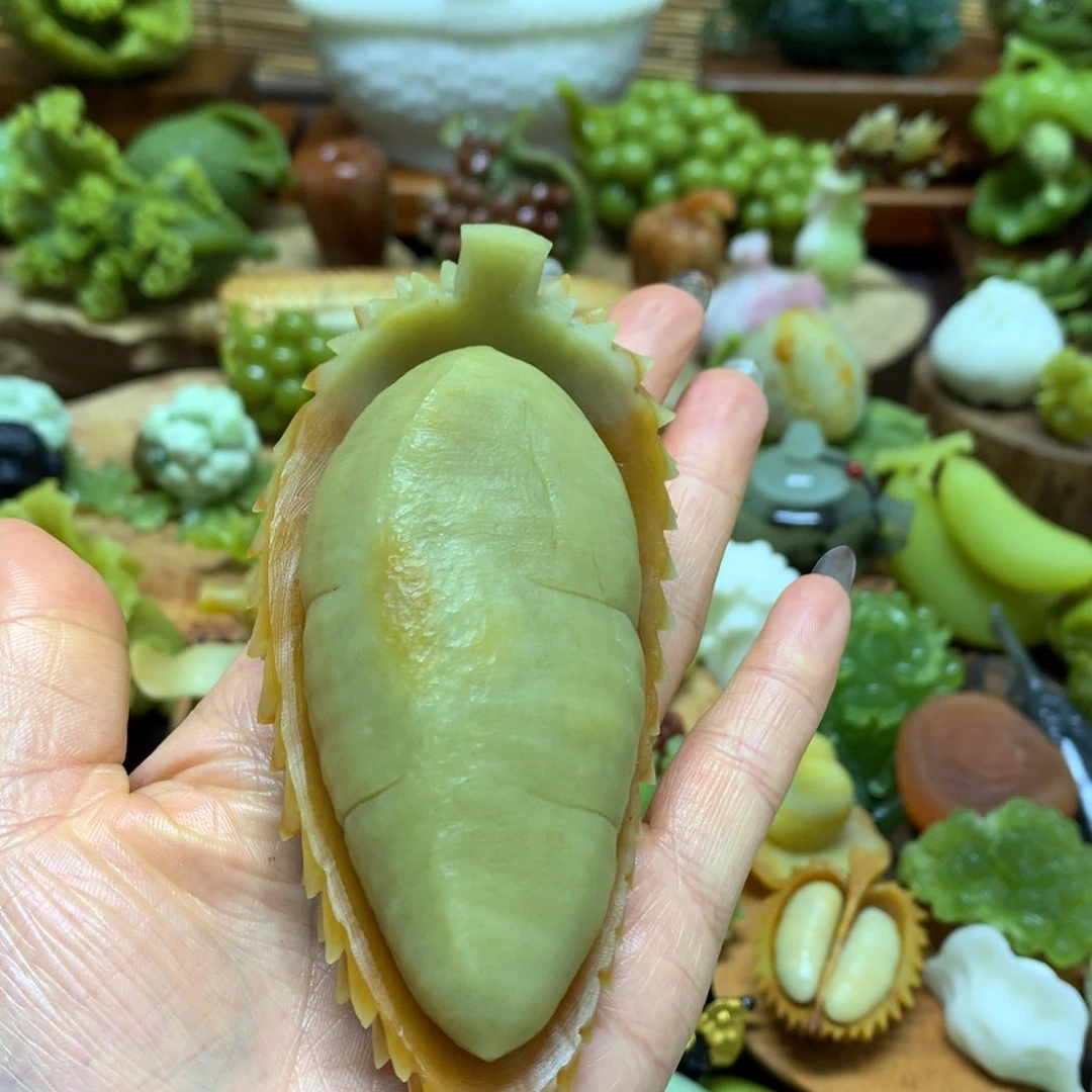 未镶嵌蛇纹石玉手把风*
