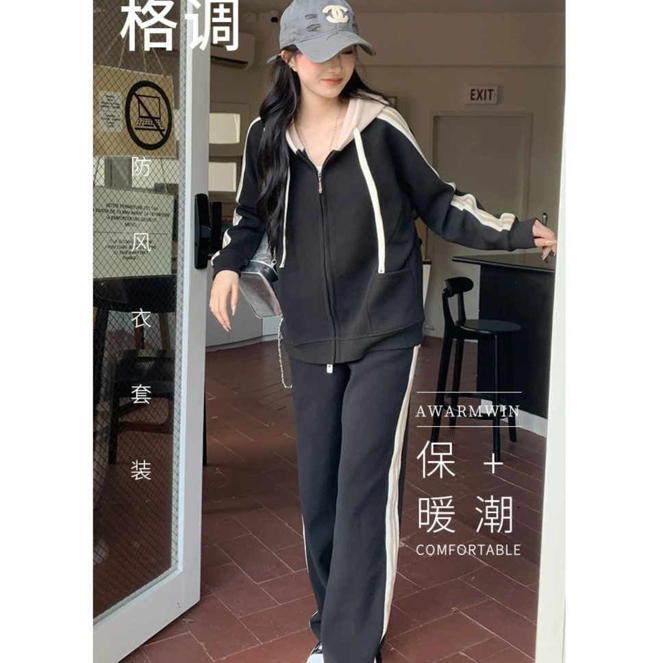 线下门店在售！羊绒蛋白~女款加厚防风衣套装Y0043