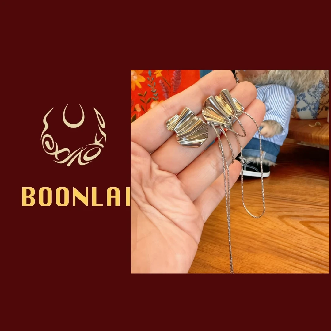 铜合金耳饰 Boonlai 不对称波浪流苏耳环 018