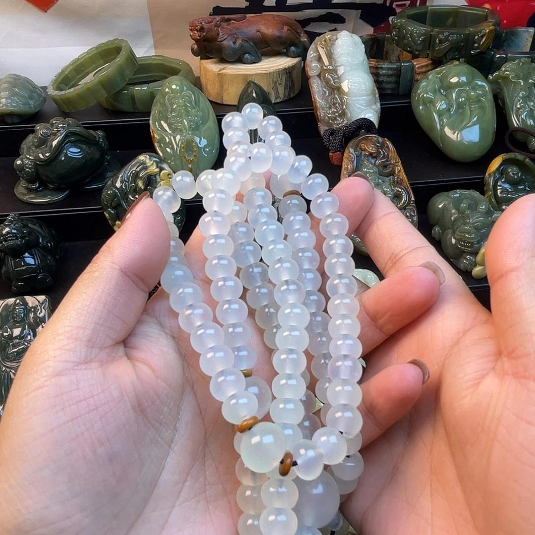 ༺****蛇纹石玉合金颈饰