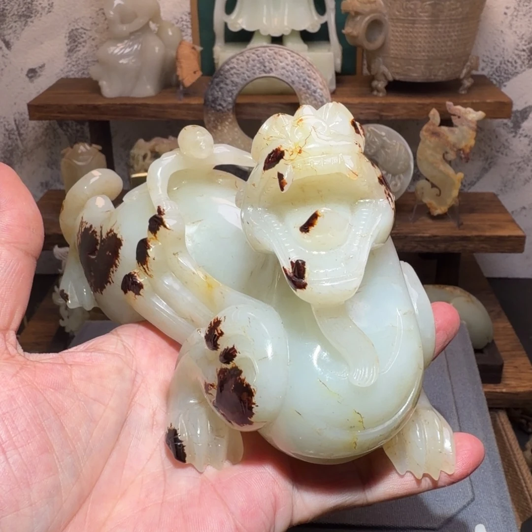 流***水和田玉未镶嵌摆件