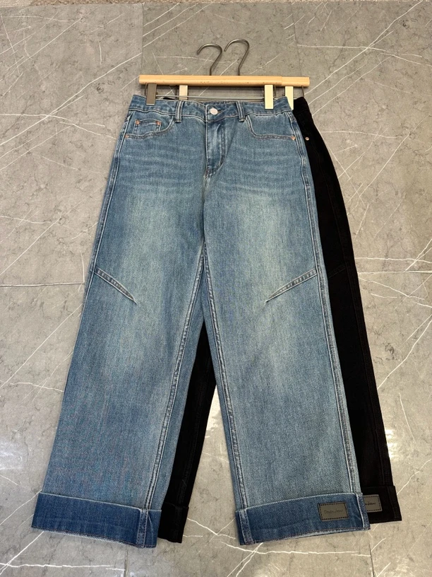 【墨涵精选】法棍式韩版简约时尚百搭显瘦休闲牛仔裤1190