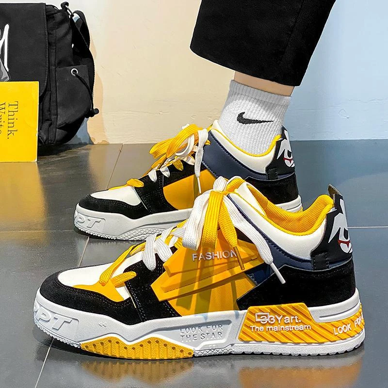 男鞋新款时尚运动鞋男款潮流百搭厚底板鞋运动休闲老爹鞋潮鞋