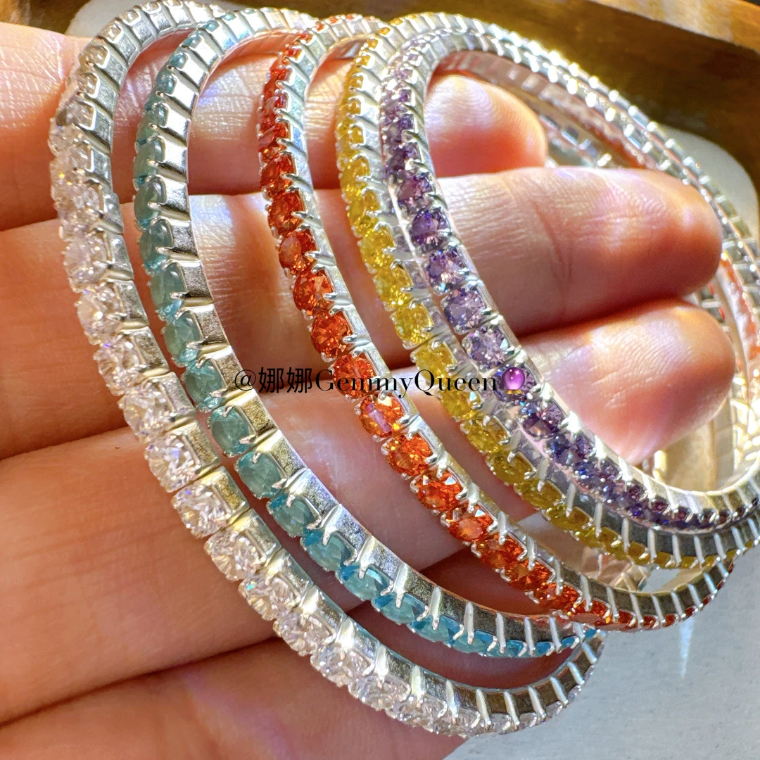925银合成锆石手链 娜娜GemmyQueen手链彩虹手链