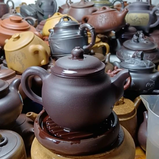 茶壶紫砂宜兴原矿天青泥柴烧手工350cc紫砂壶