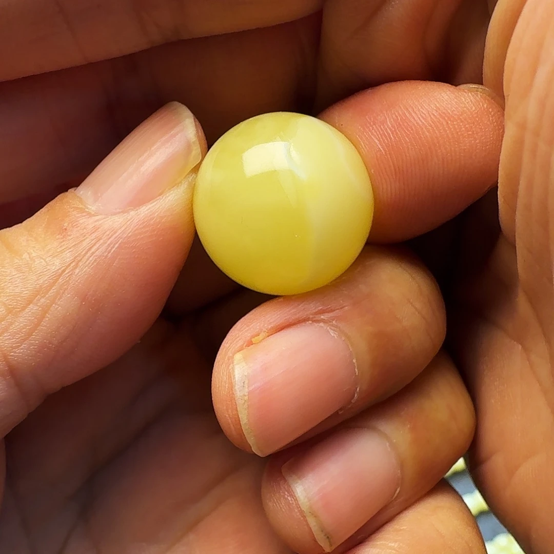 蜜蜡珠宝奇石未镶嵌蜜蜡单珠19.8m，4.4