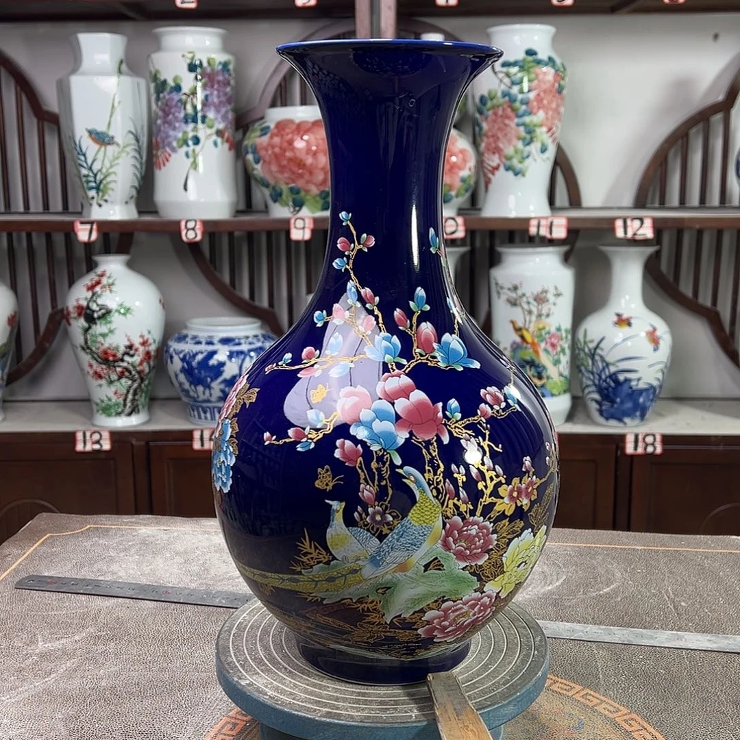 陶摆件景德镇陶瓷赏景泰蓝