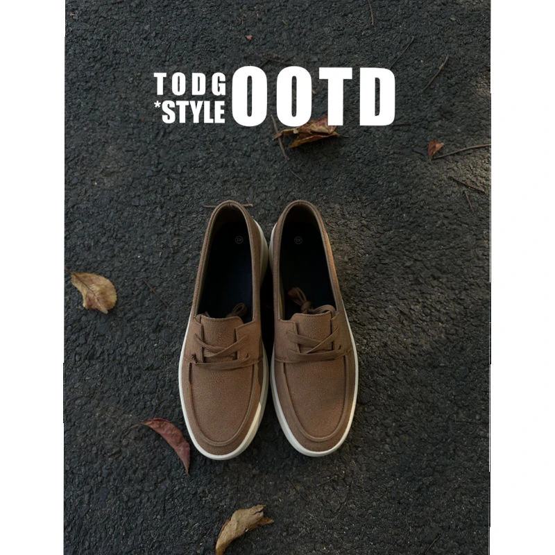 TWODOG-style小众乐福系带低帮帆布鞋休闲运动男鞋
