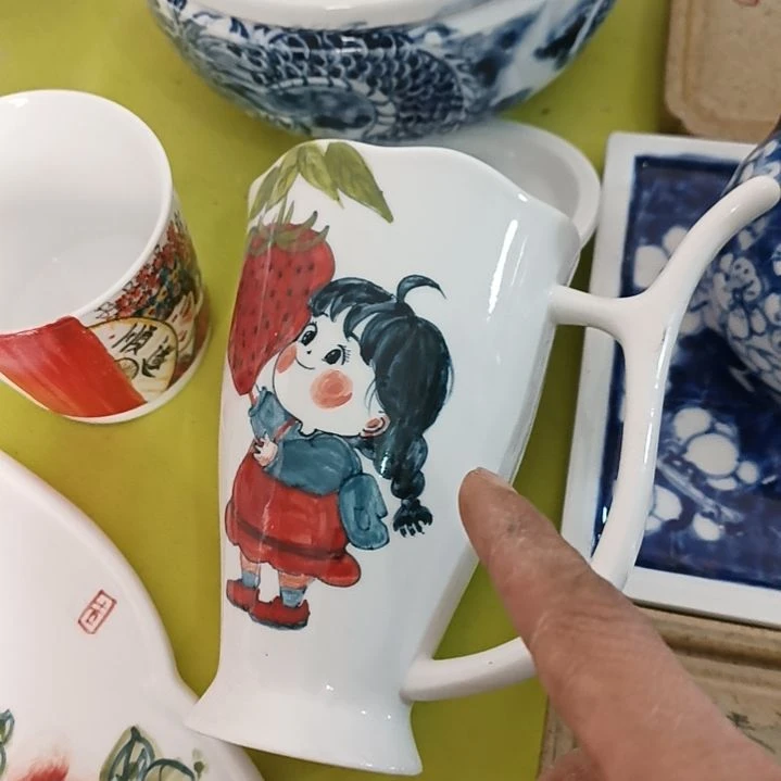 盘ღ****࿐景德镇手绘釉下彩手绘