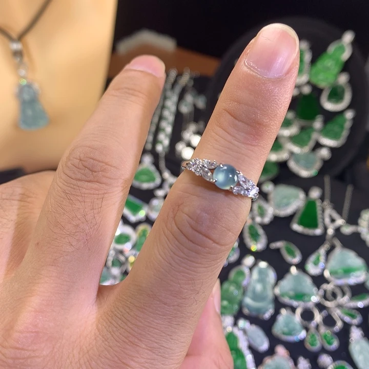 银S925镶嵌戒指翡翠