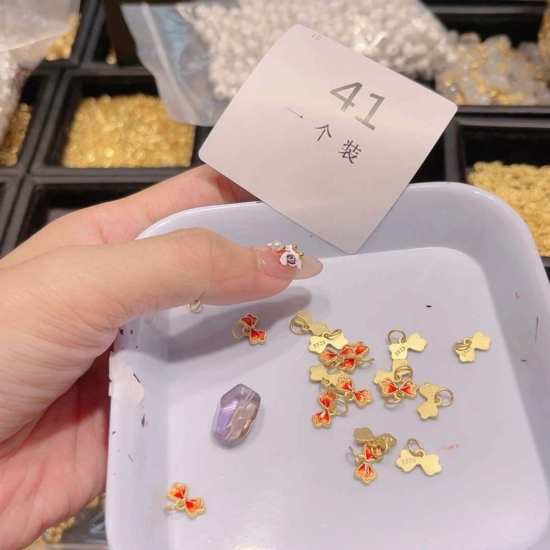 紫晶珠宝半成品银S925镀金镶嵌41