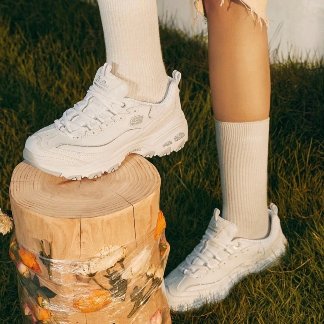 【蕾丝鞋】斯凯奇蕾丝熊老爹鞋女复古运动黑白熊猫鞋11959