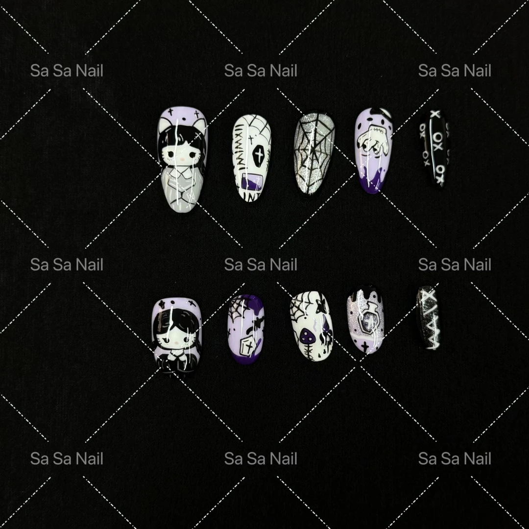 【星期三kt】纯手工穿戴甲高级感时尚可爱显白女神高定美甲