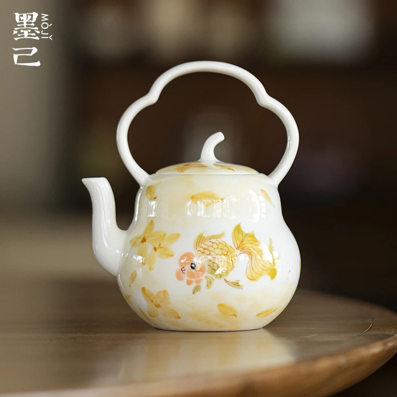 墨己-玉泥-秋意胖头鱼-葫芦提梁壶