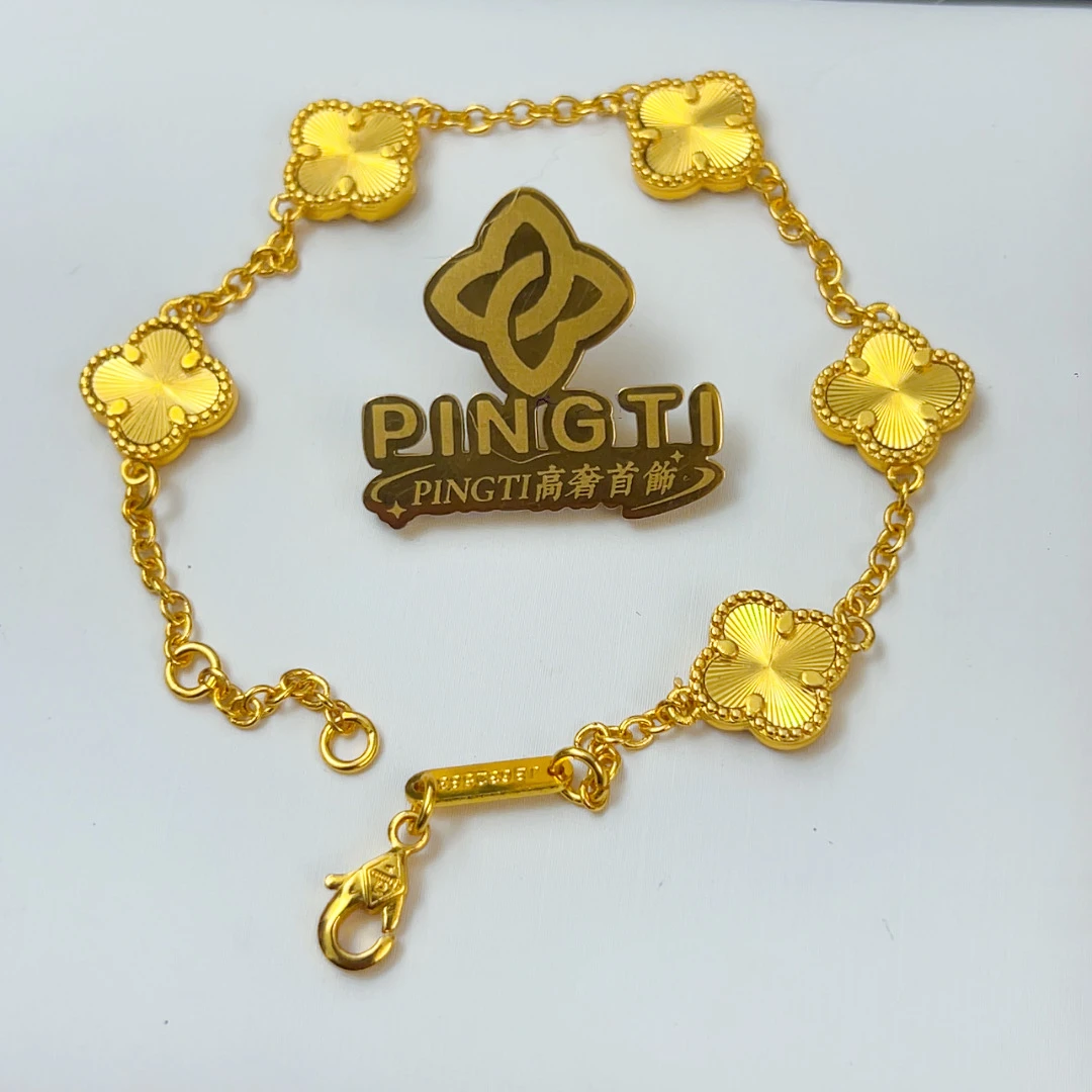 手链 实拍【精工高定版】幸运草双面镭射手链可调节轻奢时尚