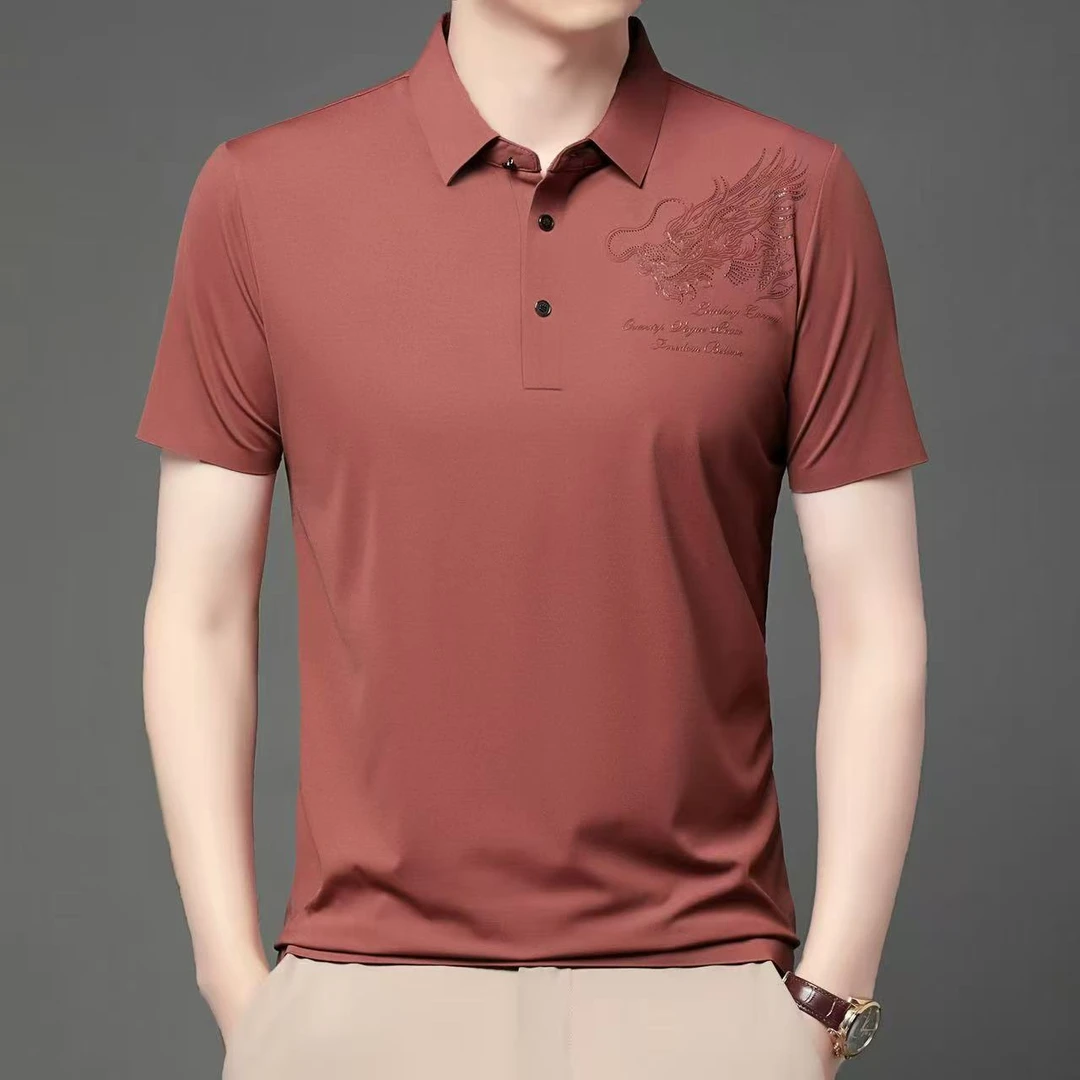 夏款翻领速干商务休闲男士T恤730