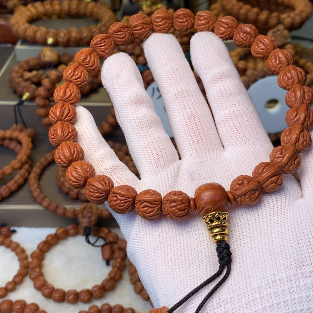 B***t手串桃核秦岭龙纹