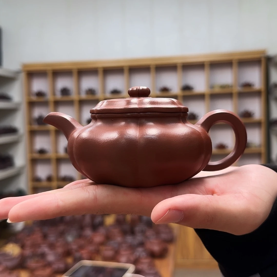 紫砂茶壶筋纹葵仿古230cc