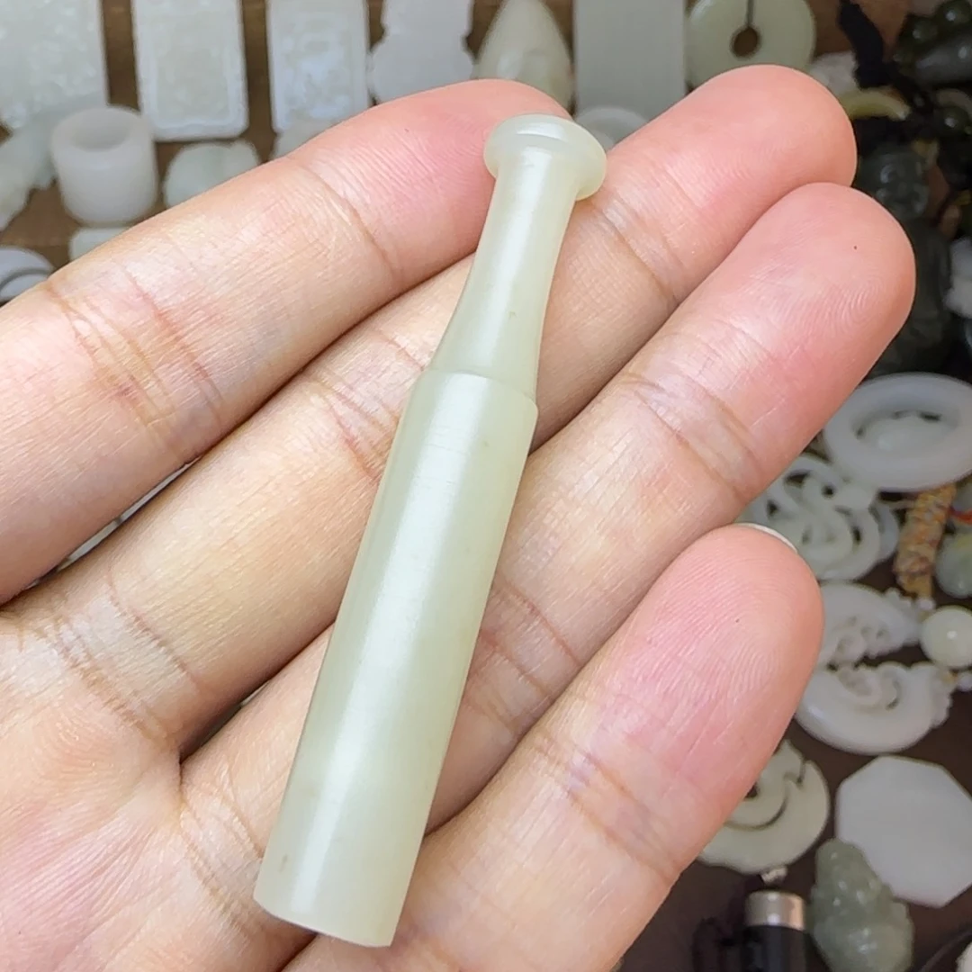 和田玉未镶嵌挂件烟嘴细支