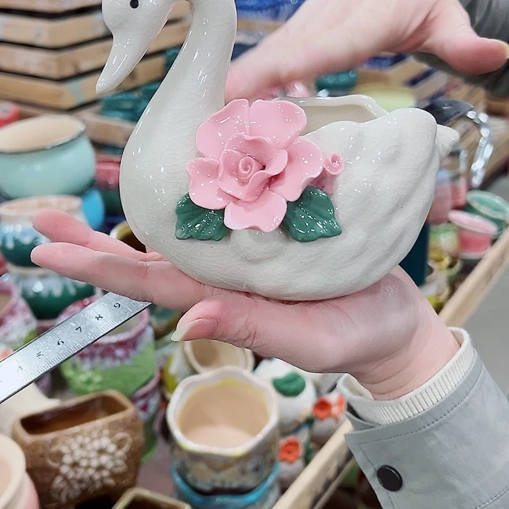 有孔，凑单福利满10元发货陶瓷多肉花盆！