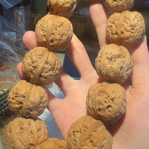 手串文玩核桃鬼斧金蟾12粒带彩36