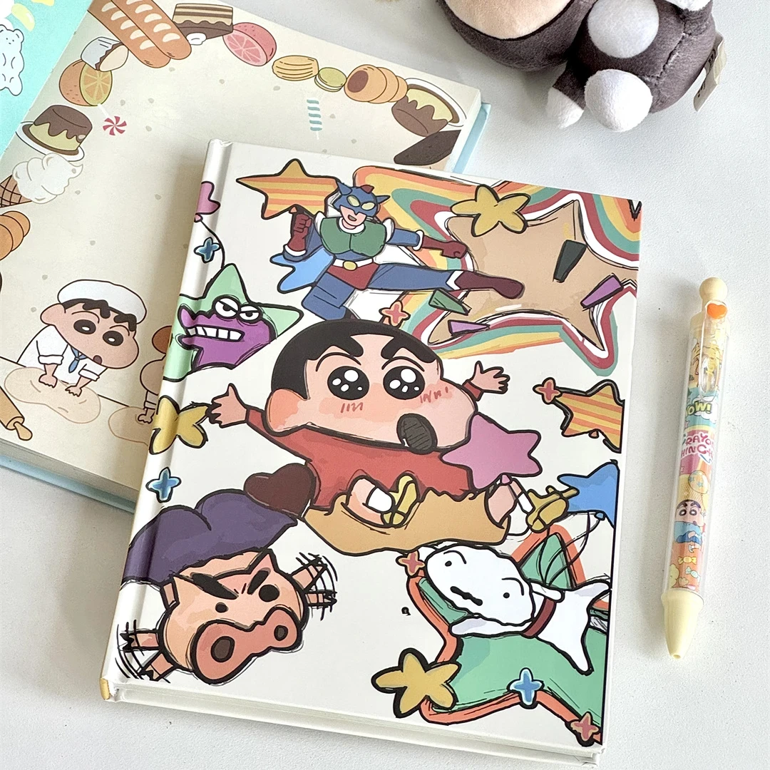 3015【1本可爱蜡笔小新】A5硬壳笔记本涂鸦风彩页加厚手账本