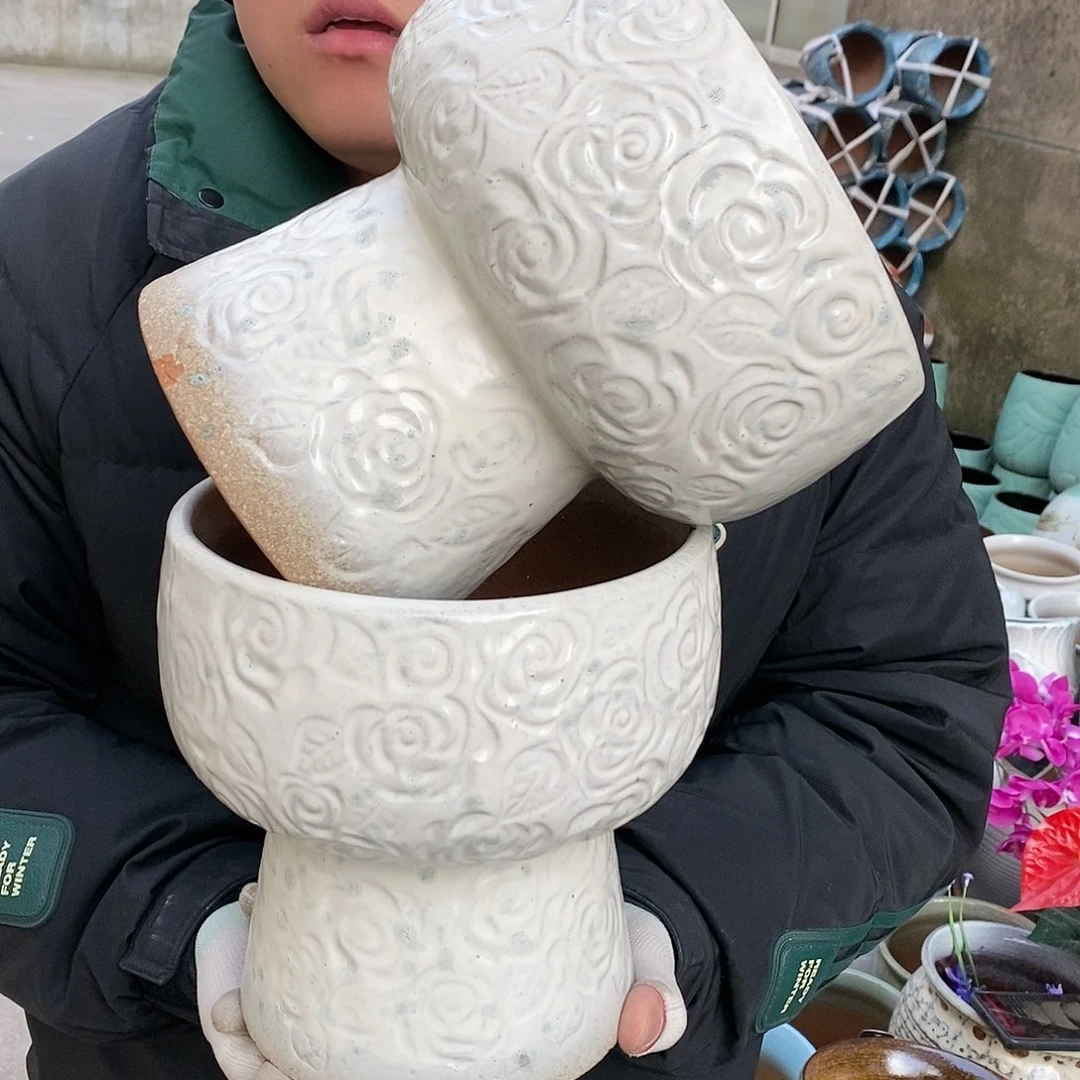 紫砂花盆正品口18高20