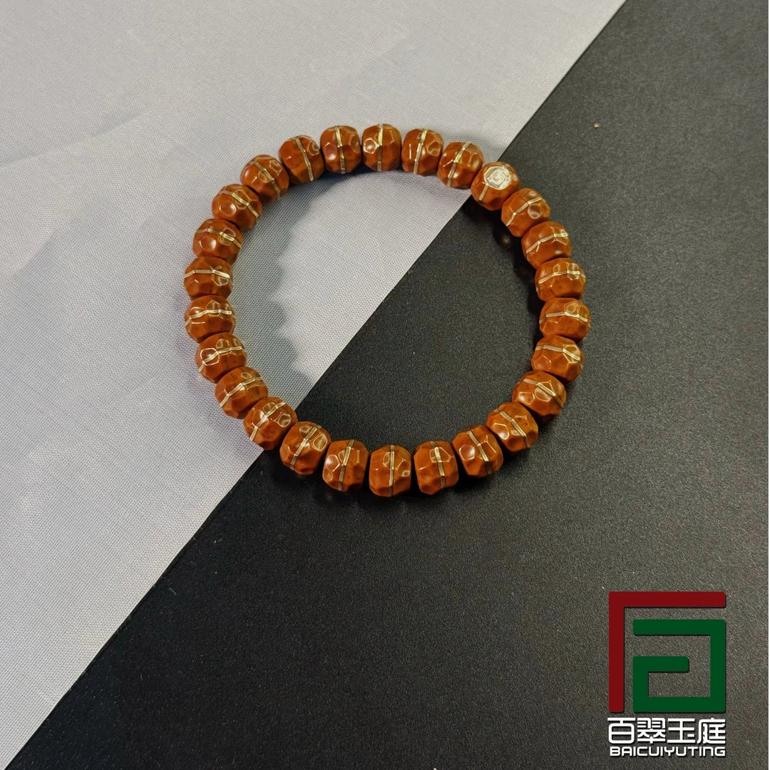 百翠玉庭紫金鼠手串精工无相实心一线天银标手串8+尺寸带小天