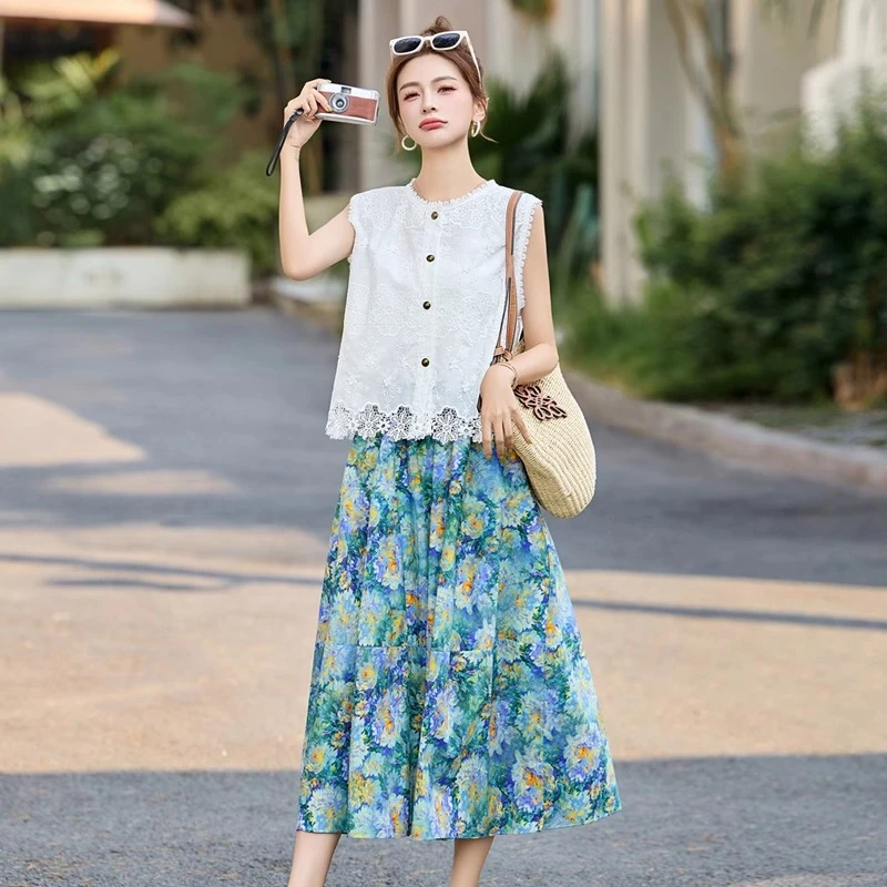 巨好看的夏装一整套女士套装2025新款韩里韩气连衣裙两件套穿搭潮