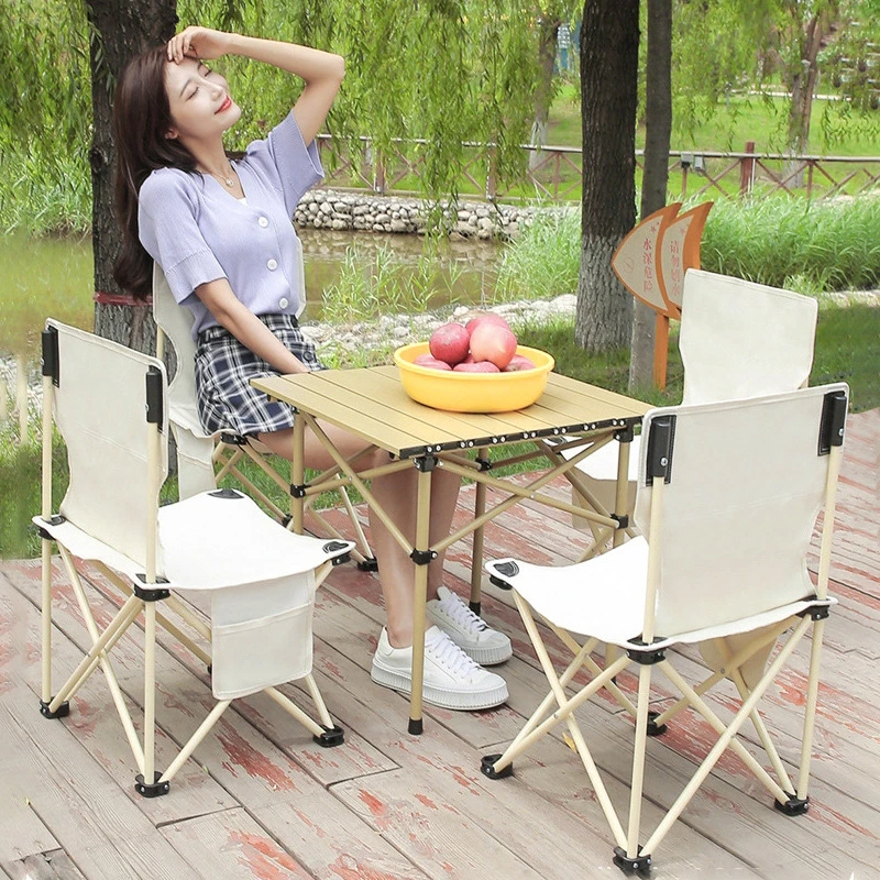 户外便携式折叠桌椅套装蛋卷桌适合露营野餐家用摆摊桌子套装