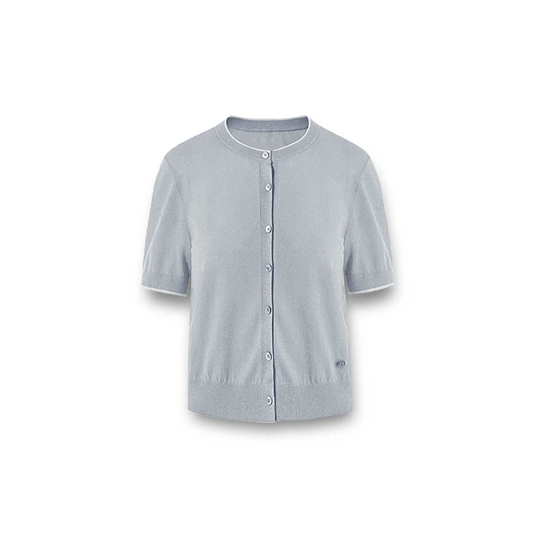 25s早春新款圆领简约针织衫短袖（25SS7006）【76】