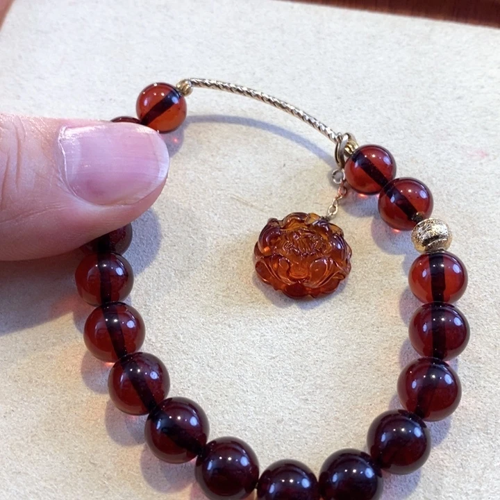 未镶嵌琥珀珠宝奇石9mm