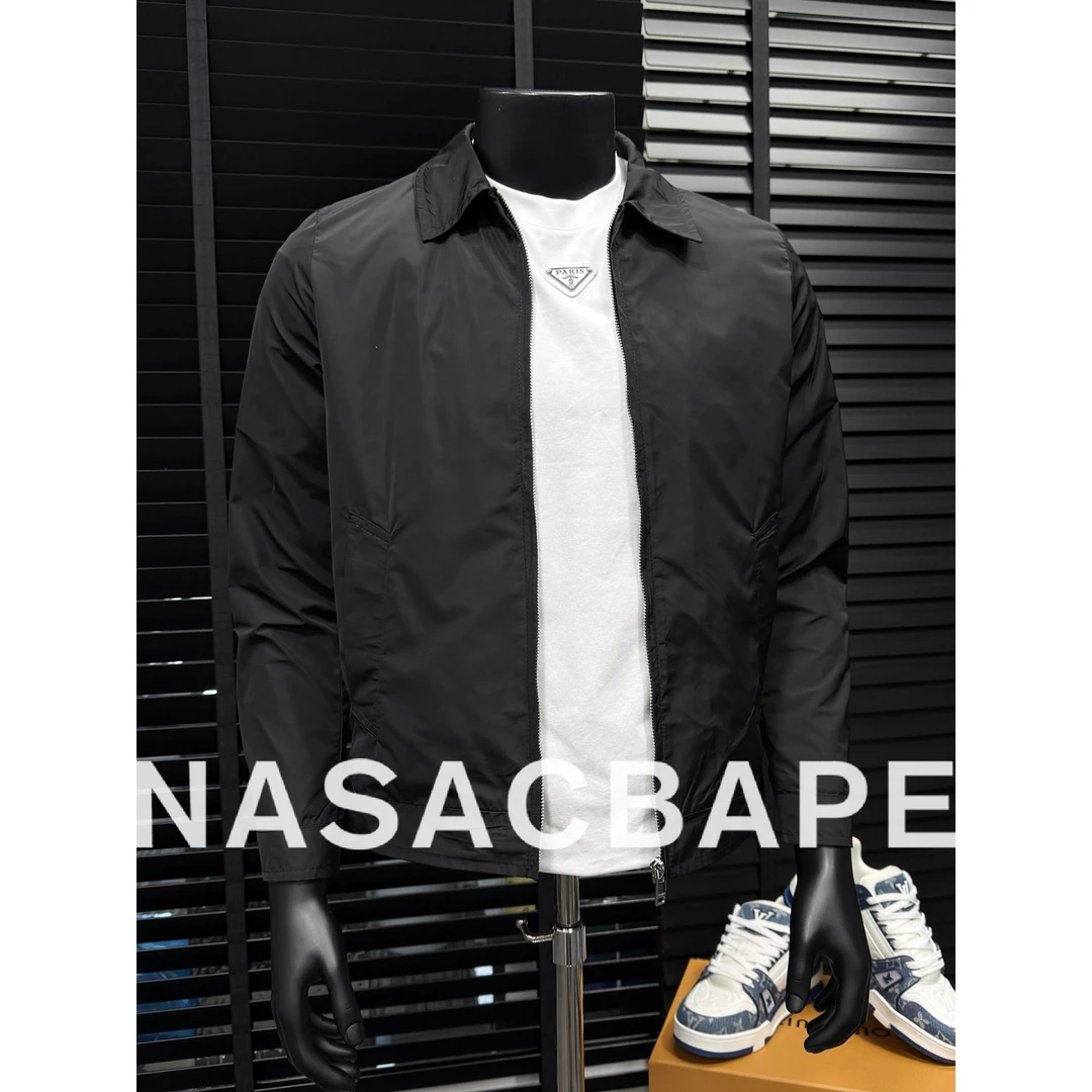 轻奢欧洲站休闲夹克男士2025新款秋季时尚百搭翻领外套修身上衣服