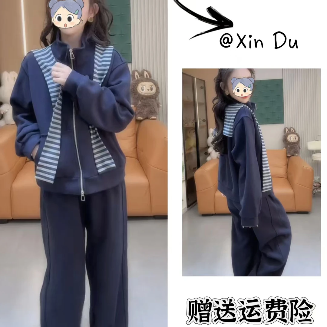 2025秋季新款时尚显瘦气质女士网红洋气两件套百搭款D23503