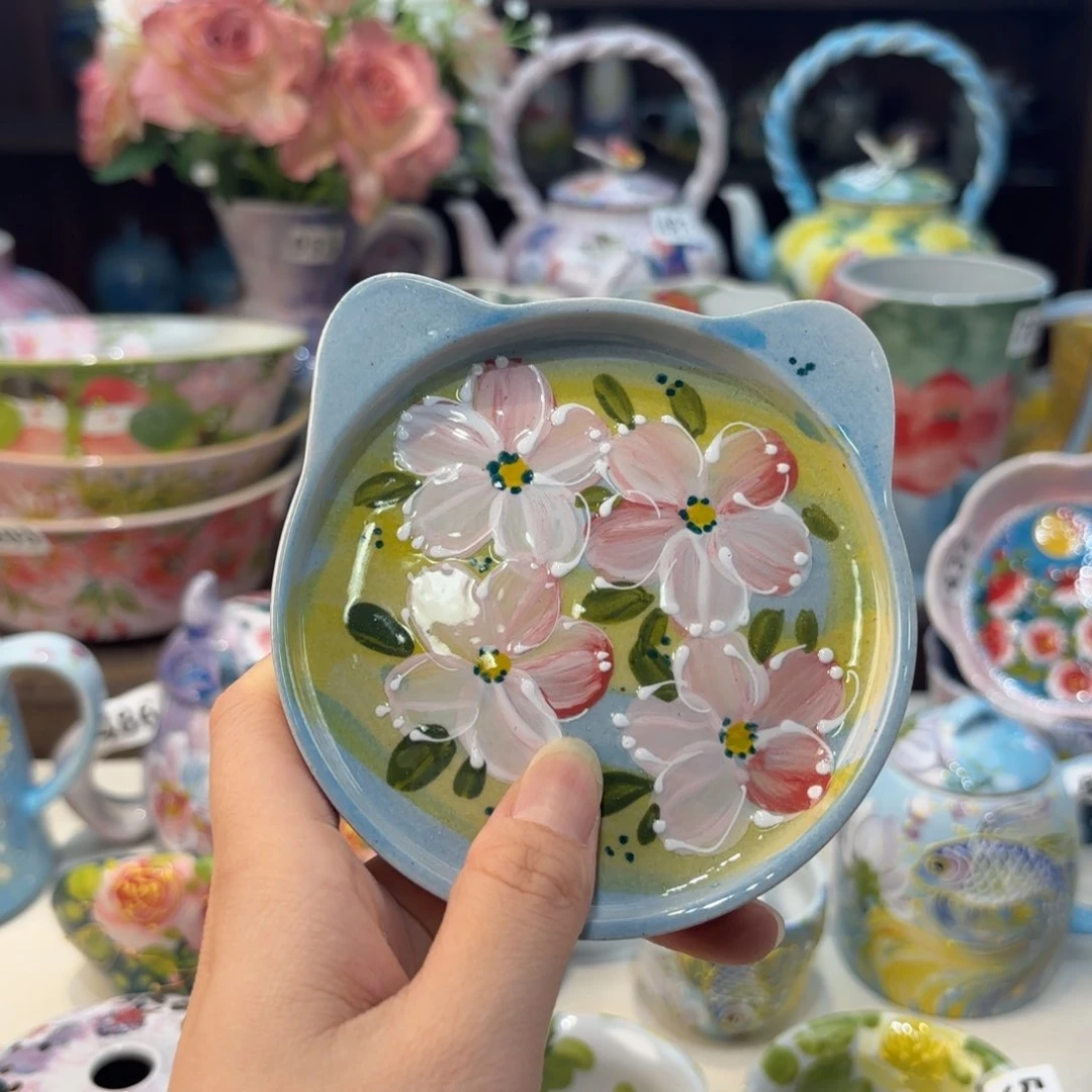 瓷片景德镇手绘高温釉下彩陶瓷茶具