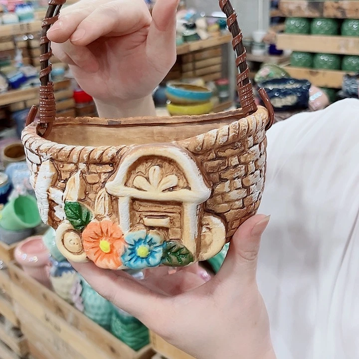 有孔.凑单10元陶瓷花盆发货！