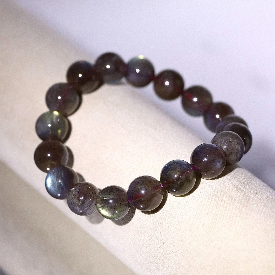高阶强光效应紫拉长石炫彩紫月光手串G8516-多样性发一