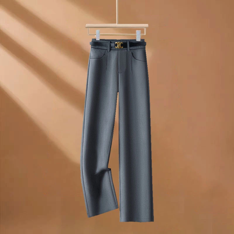 高腰阔腿裤女西装裤子2025春秋新款显瘦百搭窄版直筒小个子女裤子