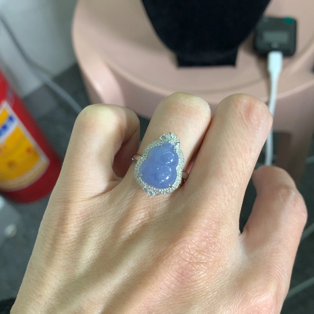 翡翠18K金镶嵌戒指两用款