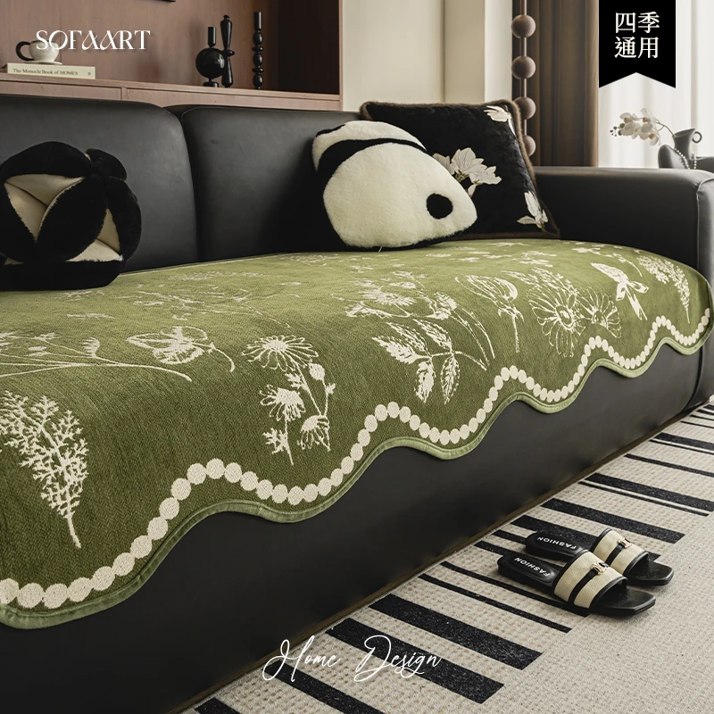 【工厂直销】沙发垫四季通用防滑新款2025雪尼尔坐垫沙发套罩花卉