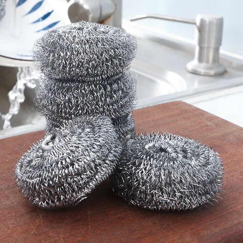 洗碗刷一个清洁不锈钢清洁球不掉渣家用锅装去污6清洁钢丝球