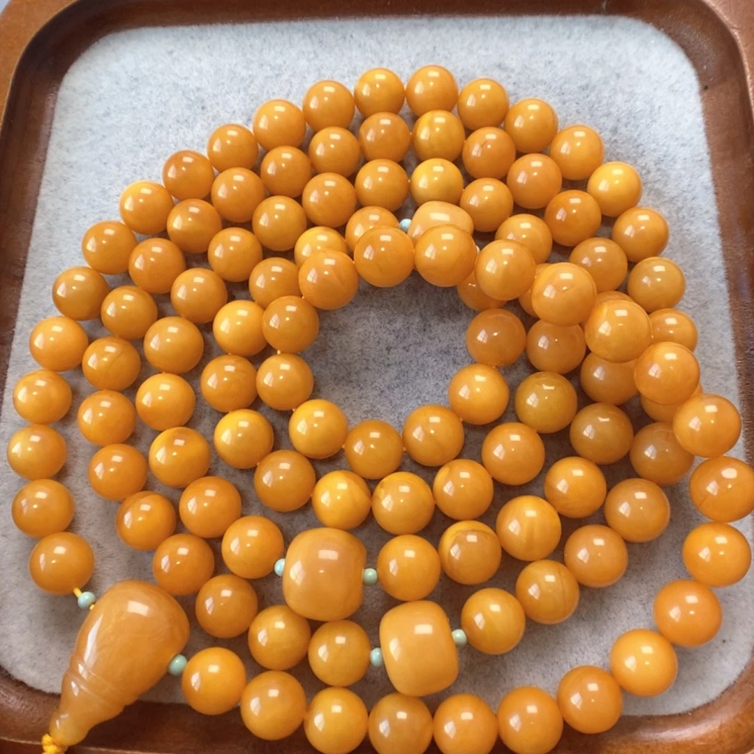 蜜蜡未镶嵌项链108