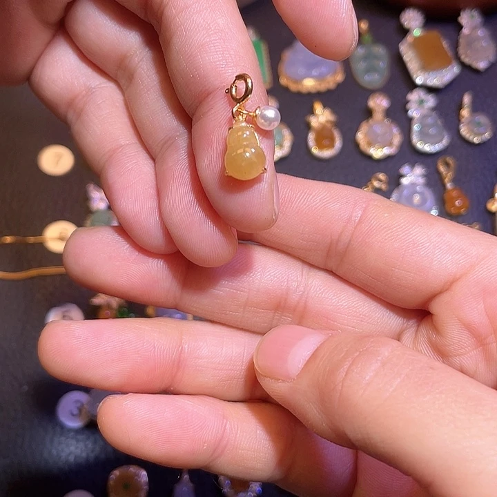 翡翠银S925镶嵌吊坠(不含链)天然翡翠