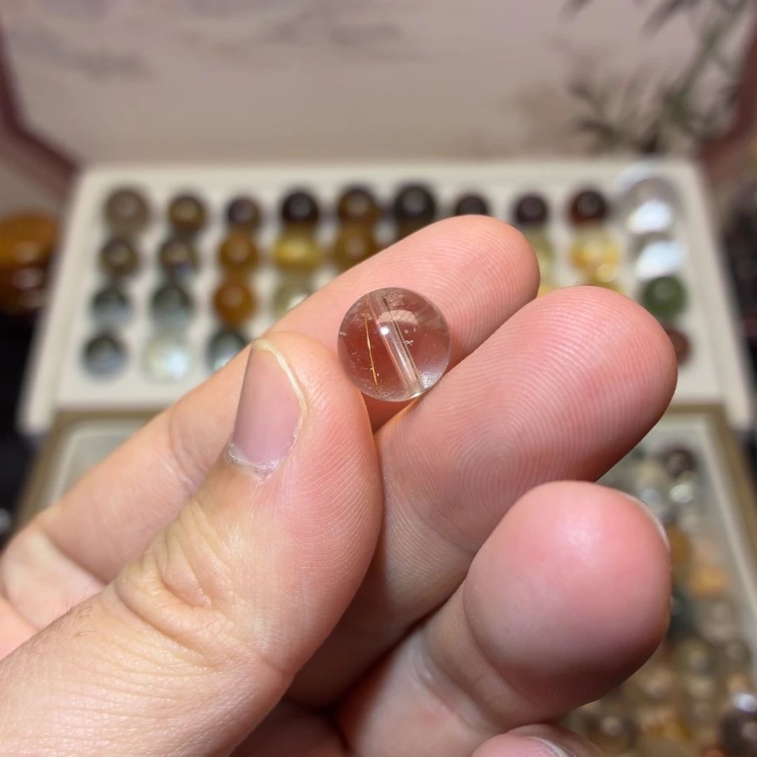 水晶手串未镶嵌10mm+发晶单珠