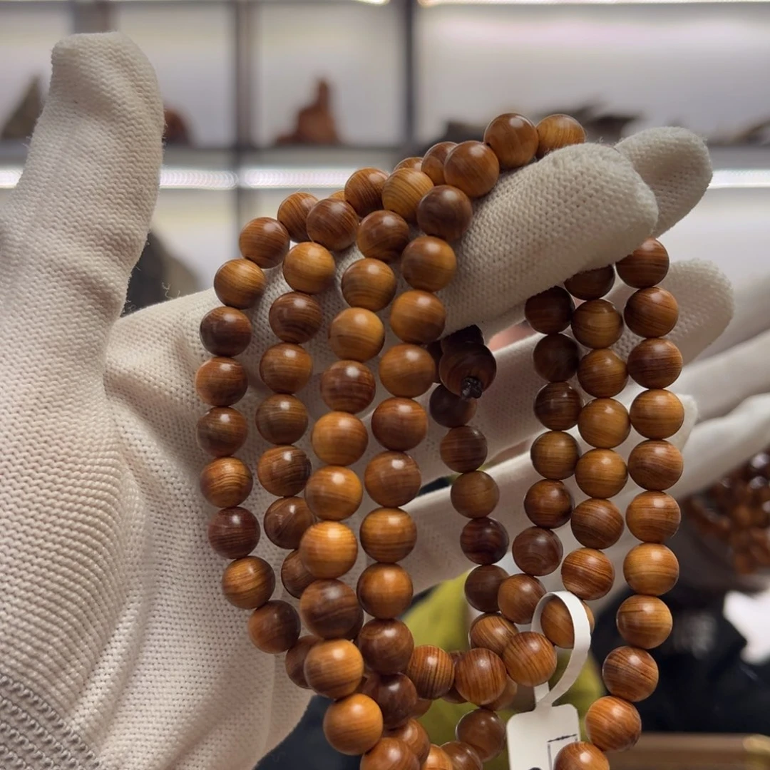 柏木（崖柏）手串/手链08黑油蚕丝纹泥膏香料27.5药香