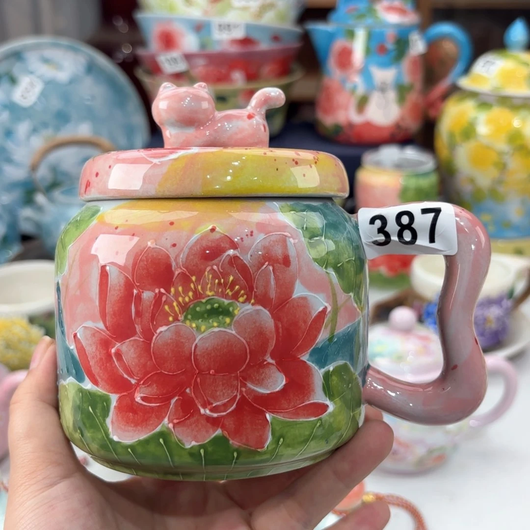 景德镇手绘高温釉下彩陶瓷茶具