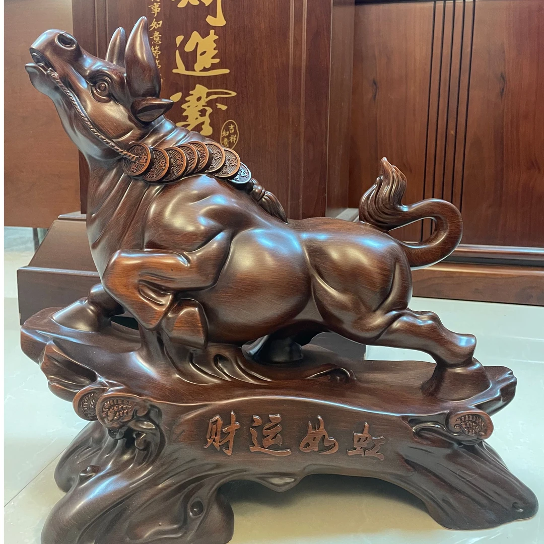 【清】运势如虹牛摆件（长28高28）