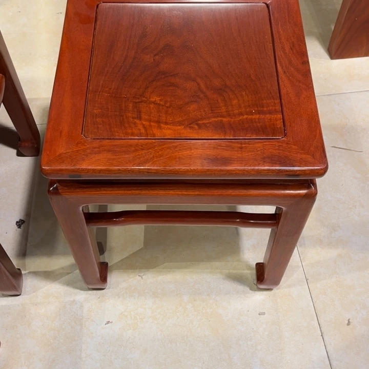 云***山花梨木类案台缅甸花梨木马蹄腿方凳